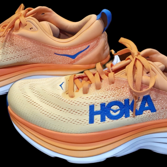NEVER WORN HOKA Bondi 8 running shoes Impala/Mock Orange colorway Men\'s size 10 main image 5